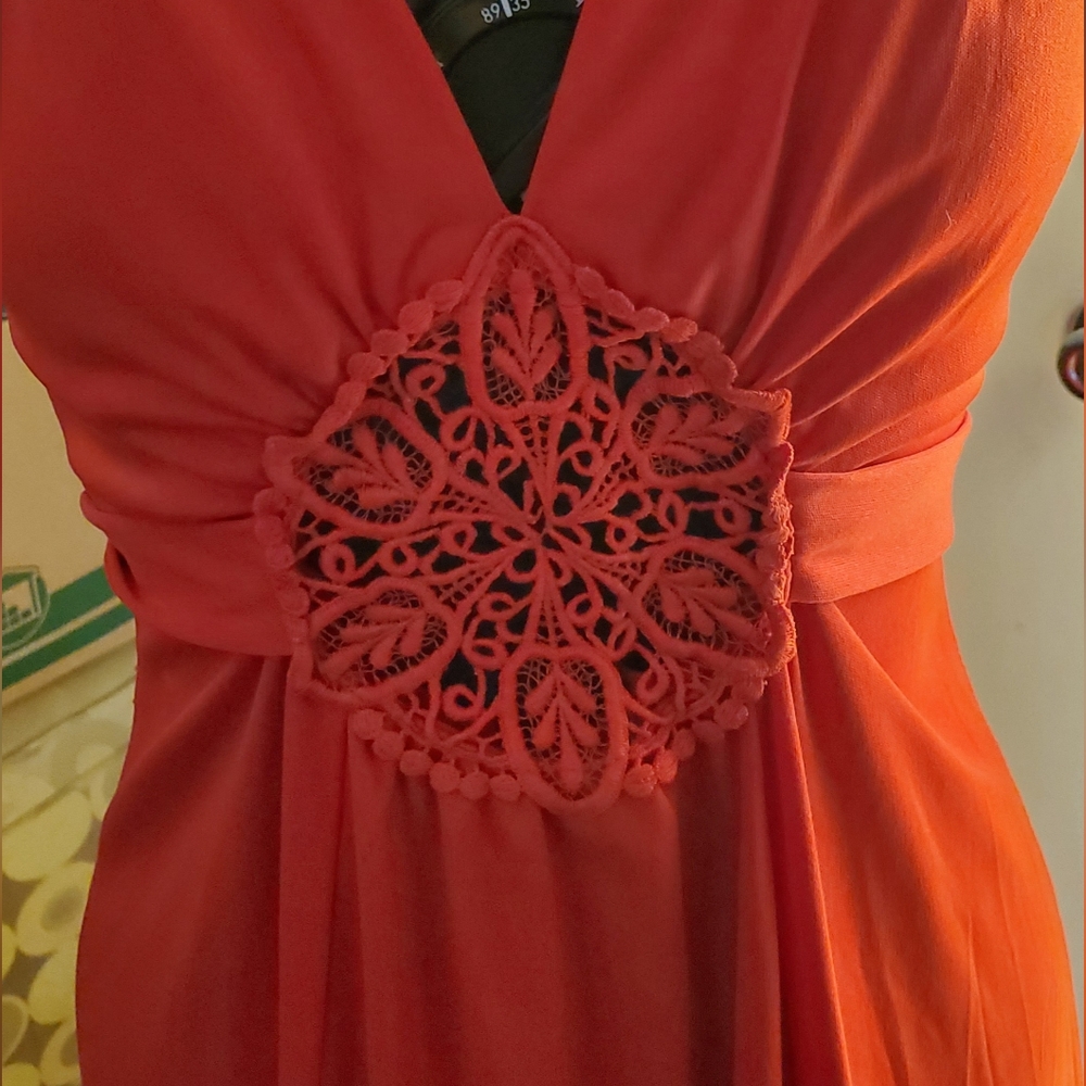 Vintage Act I Red Polyester 70s Dress